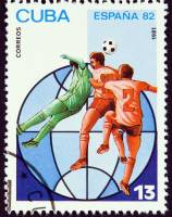 (1981-018) Марка Куба "Футбол (5)"    Чемпионат мира по футболу 1982 Испания II Θ